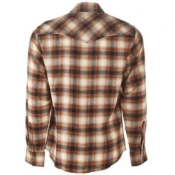 Men's Wrangler Retro Brown Plaid Modern Fit Flannel -The Cowboy Shirt Sales Store 112317108 3