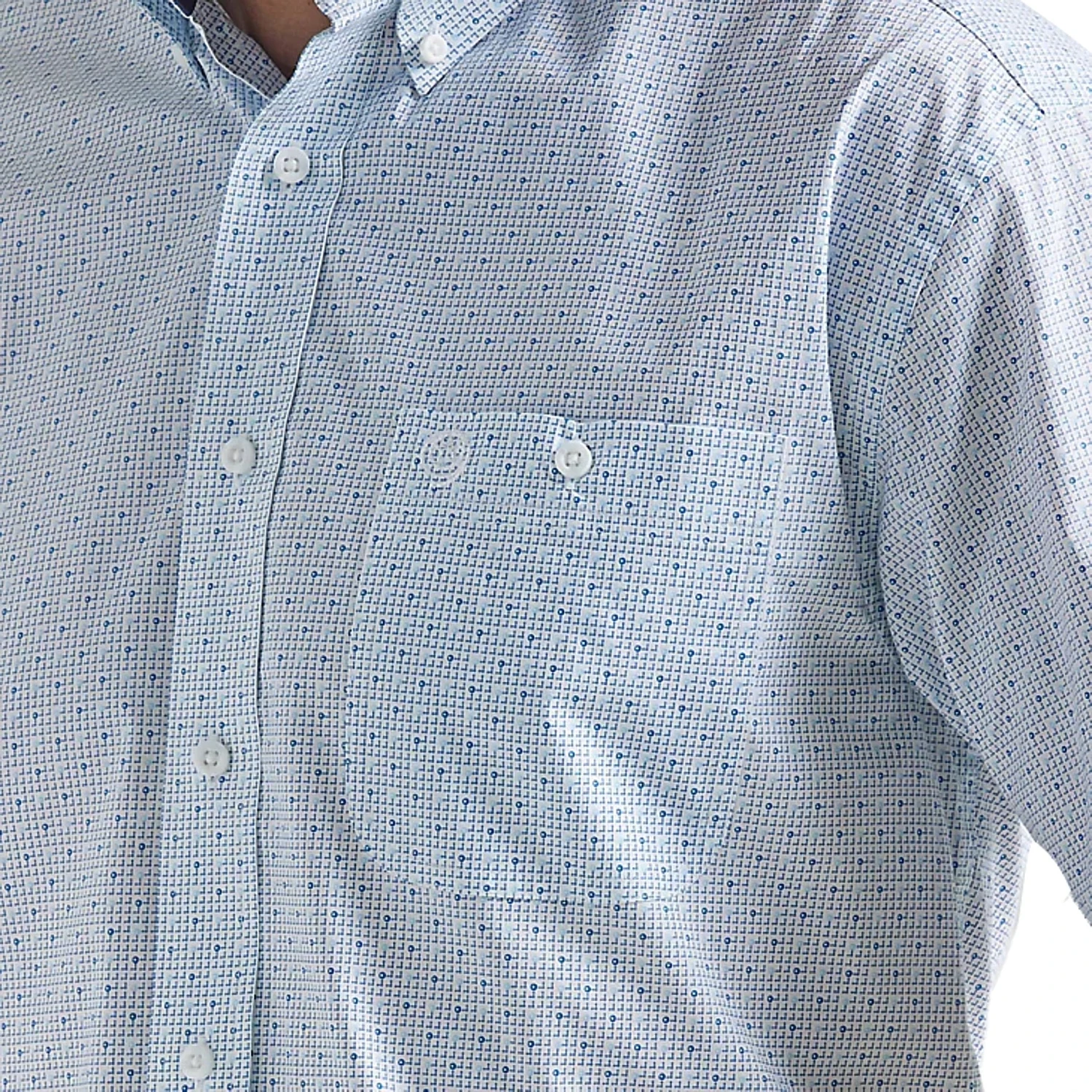 Wrangler Men's George Strait Blue Print Button Down Shirt 2 Wrangler Men's George Strait Blue Print Button Down Shirt - Image 2