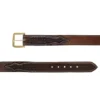 Texas Saddlery Men's Chocolate Roughout Spider Combo Belt