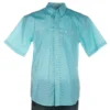 Wrangler Men's George Strait Turquoise Triangle Print Short Sleeve Buttondown