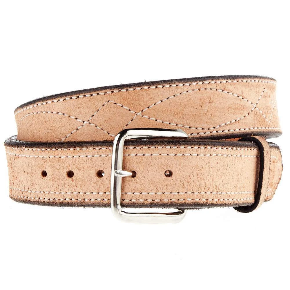 Texas Saddlery Men's Rough Out Figure Eight Stitch Belt 1 Texas Saddlery Men's Rough Out Figure Eight Stitch Belt