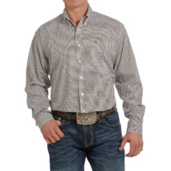 The Cowboy Shirt Sales Store 7 Cinch Men's Rust And White Print Shirt
