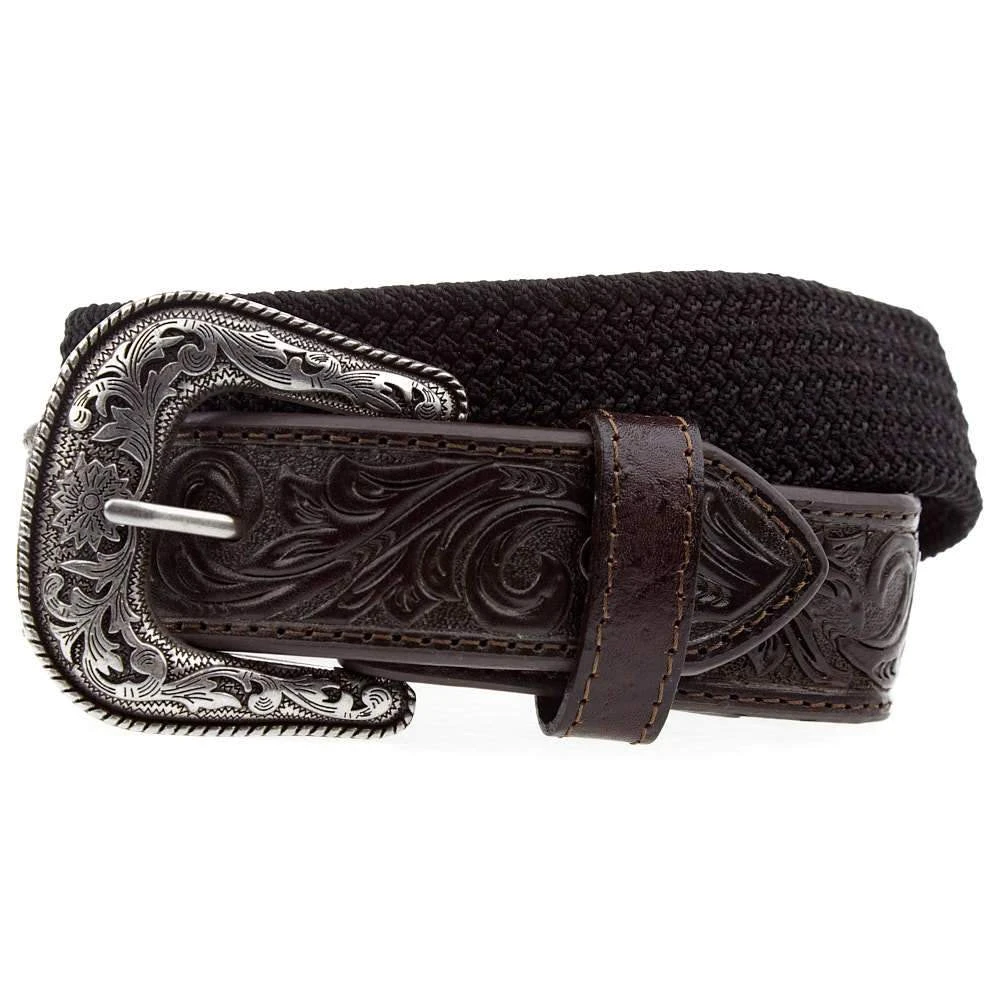 Gem Dandy Accessories Mens Black Stretch Belt W/Tooled Ends 1 Gem Dandy Accessories Mens Black Stretch Belt W/Tooled Ends