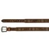 Men's JP West Tooled Belt With Rawhide And Conchos