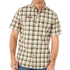 Wrangler Men's Riggs Plaid Vented Work Shirt