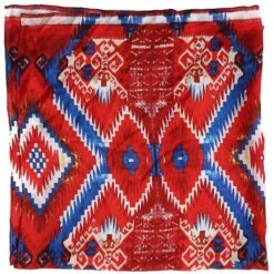Wyoming Traders Men's Aztec Red And Blue Wild Rag Scarf