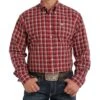 Cinch Men's Deep Coral Plaid Shirt