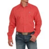 Cinch Men's Red Button-Down Long Sleeve Shirt