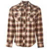 Men's Wrangler Retro Brown Plaid Modern Fit Flannel