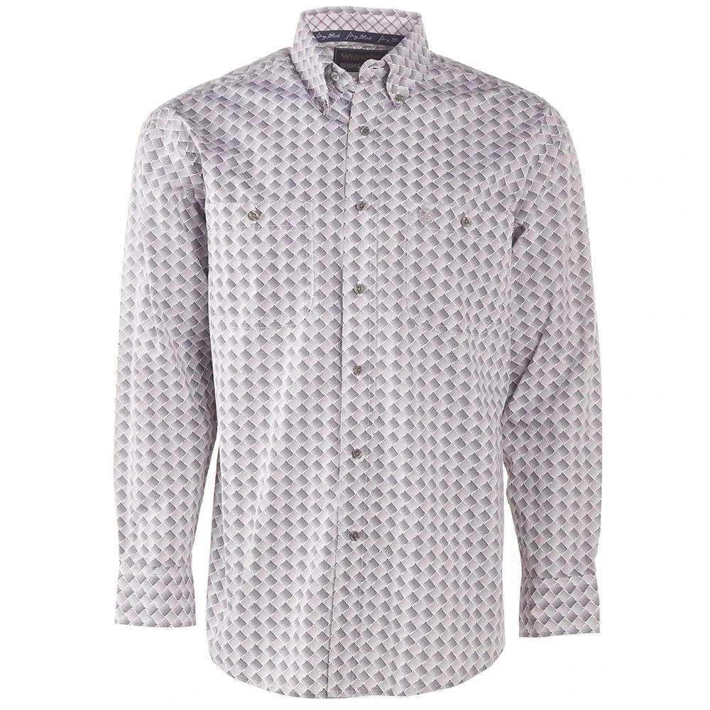 Wrangler Men's George Strait Purple Print Long Sleeve Button-Down Western Shirt 1 Wrangler Men's George Strait Purple Print Long Sleeve Button-Down Western Shirt