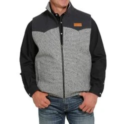 Cinch Men's Grey Poly Wool Vest