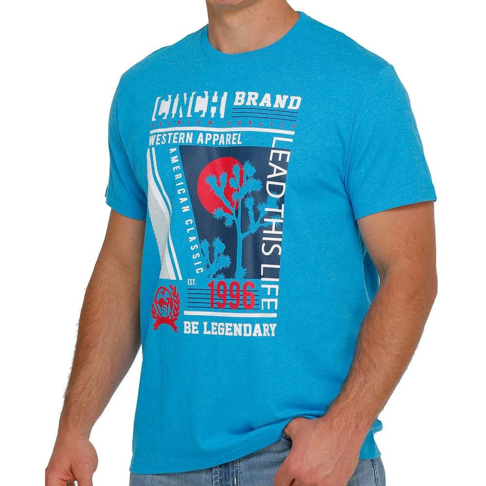 Cinch Men's Turquoise Be Legendary Tee 1 Cinch Men's Turquoise Be Legendary Tee
