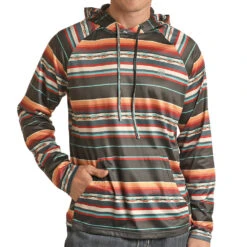 Rock N Roll Cowboy Brown Lightweight Serape Hoodie