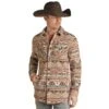 Rock & Roll Denim Men's Cotton Brushed Aztec Jacquard Shirt Jacket
