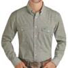 Panhandle Men's Select Geo Poplin Print Long Sleeve Button Down