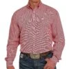 Cinch Men's Red And White Print Button-Down