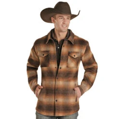 Rock & Roll Denim Plaid Shirt Jacket