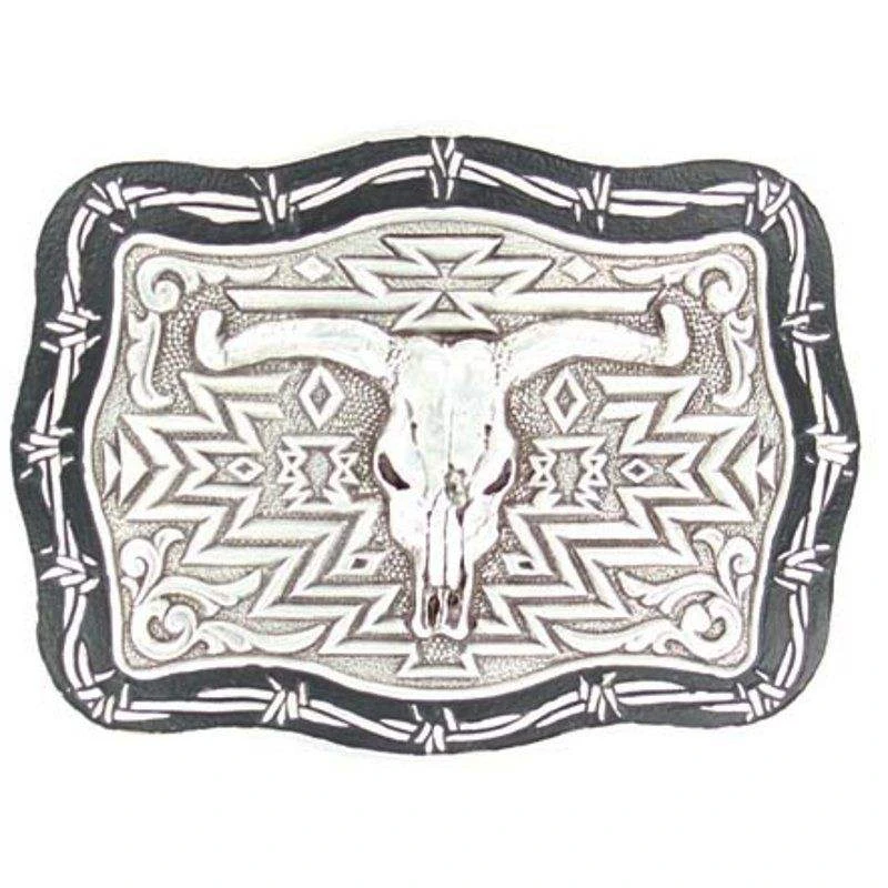 M&F Silver And Black Skull Head Buckle 1 M&F Silver And Black Skull Head Buckle