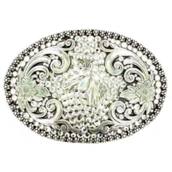 M&F Horse With Rhinestones Oval Buckle