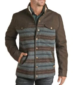 Men's Panhandle Wool Serape And Canvas Coat