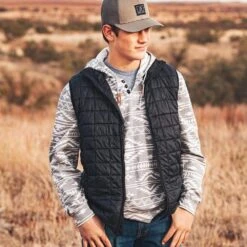 STS Ranch Wear Men's Wesley Black Puffer Vest
