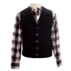 Wyoming Traders Men's Black Bronco Canvas Vest