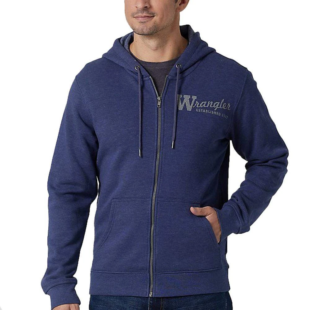 Wrangler Men's 1947 Logo Full Zip Hoodie 1 Wrangler Men's 1947 Logo Full Zip Hoodie