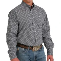 Cinch Men's Geometric Print Button Down