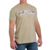 Cinch Mens Logo Graphic Heather Tan T-Shirt