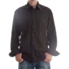 Rock N Roll Cowboy Men's Black Tonal Satin Plaid Snap Shirt