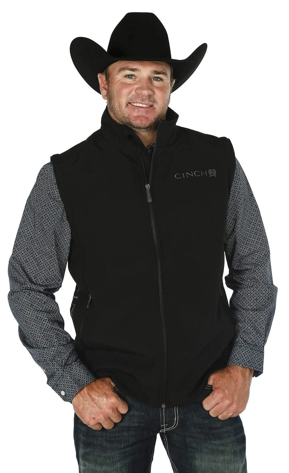 Cinch Men's Black Bonded Vest 1 Cinch Men's Black Bonded Vest