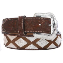 M&F Men's Diamond Concho With Brindle Belt