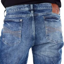 Men's Wrangler 44 Slim Straight Shore Wash Jeans -The Cowboy Shirt Sales Store 44MWXSH 4