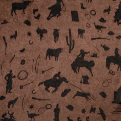 Wyoming Traders Men's Chocolate Cowboy Silhouettes Wild Rag