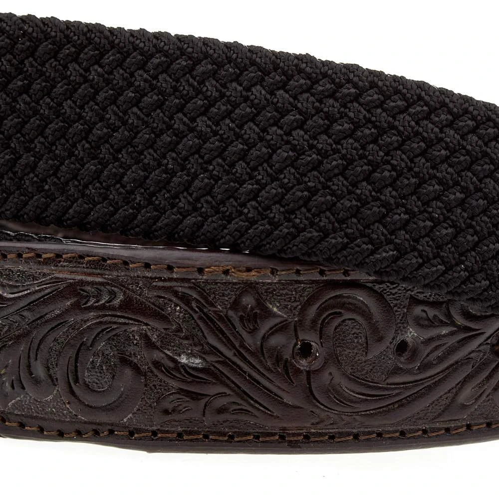 Gem Dandy Accessories Mens Black Stretch Belt W/Tooled Ends 2 Gem Dandy Accessories Mens Black Stretch Belt W/Tooled Ends - Image 2