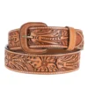 Vogt Silversmiths 1.5in. Russet Sheridan Floral Tooled Belt