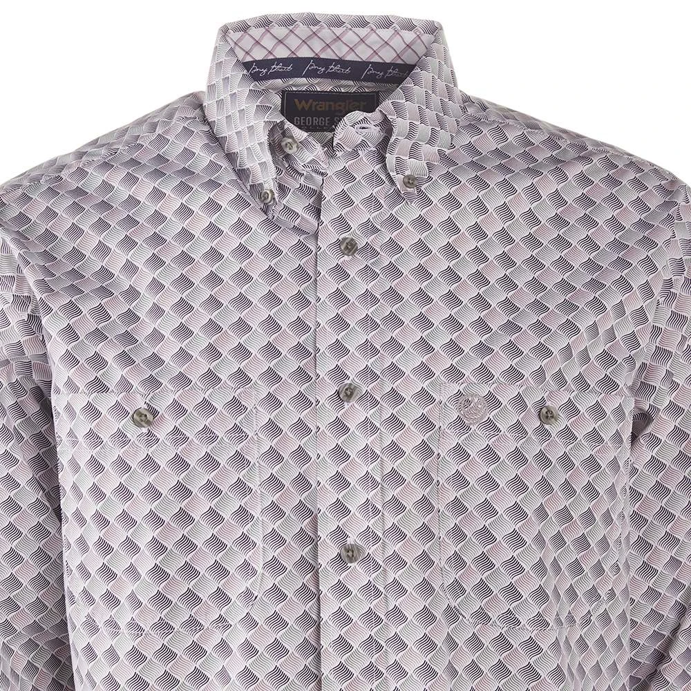 Wrangler Men's George Strait Purple Print Long Sleeve Button-Down Western Shirt 2 Wrangler Men's George Strait Purple Print Long Sleeve Button-Down Western Shirt - Image 2