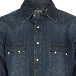 Cinch Mens Denim Tencel Two Pocket Shirt -The Cowboy Shirt Sales Store MTW1109001 1