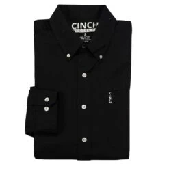 Cinch Men's Black Modern Fit Shirt -The Cowboy Shirt Sales Store MTW1347019 laydown
