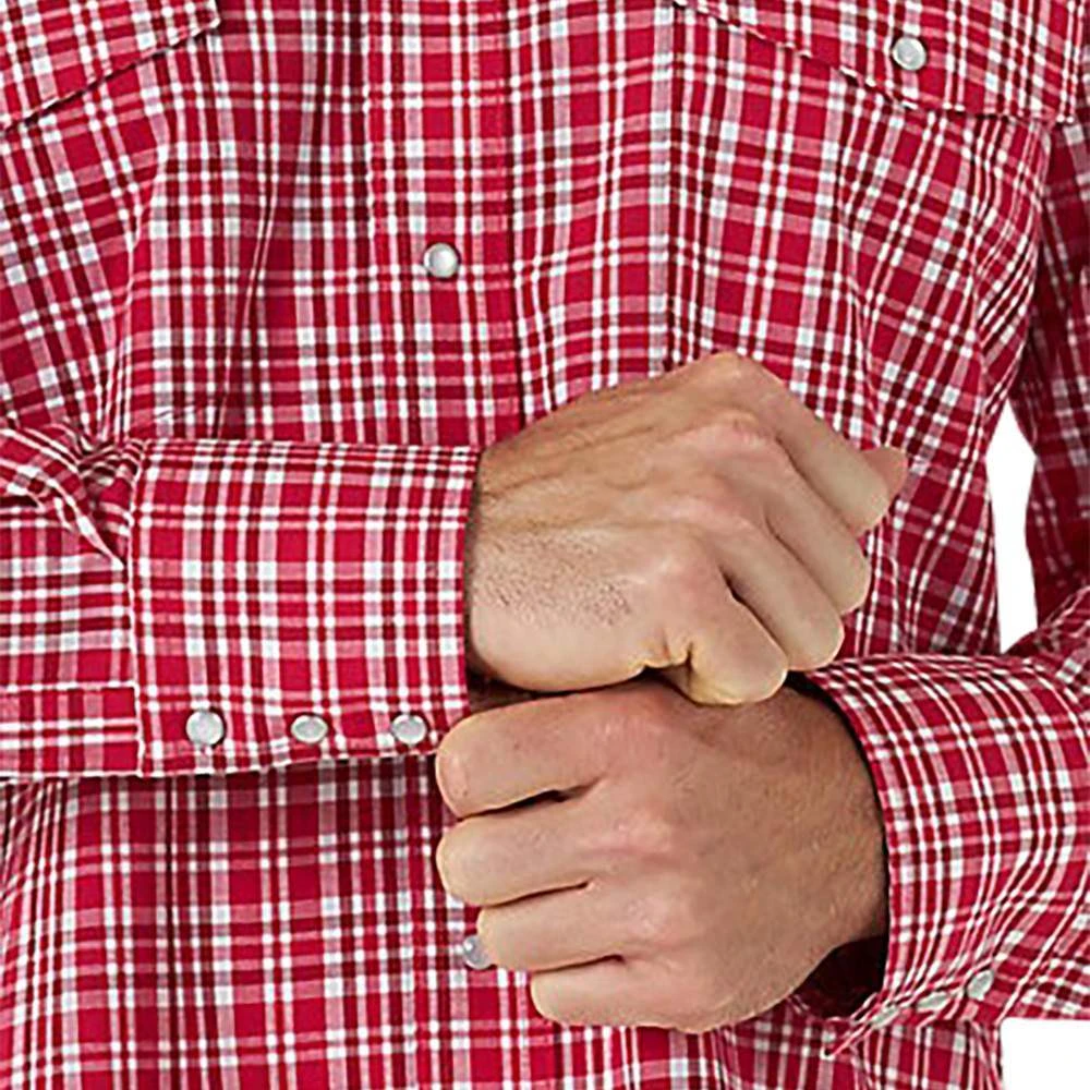 Wrangler Men's Wrinkle Resistant Western Long Sleeve Red Plaid Shirt 2 Wrangler Men's Wrinkle Resistant Western Long Sleeve Red Plaid Shirt - Image 2
