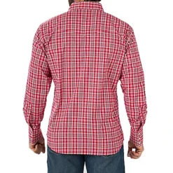 Wrangler Men's Wrinkle Resistant Western Long Sleeve Red Plaid Shirt 5 Wrangler Men's Wrinkle Resistant Western Long Sleeve Red Plaid Shirt -The Cowboy Shirt Sales Store MWR421R 3