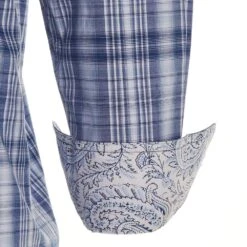 Panhandle Men's Roughstock Blue Plaid Western Shirt -The Cowboy Shirt Sales Store R0D3266 3