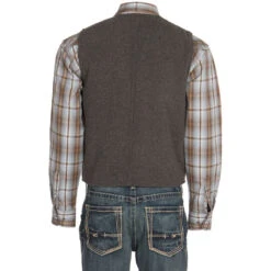 Wyoming Traders Mens Charcoal Wyoming Wool Vest -The Cowboy Shirt Sales Store VCM CHAR 2