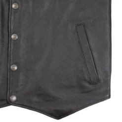 Wyoming Traders Mens Black Dovers Leather Concealed Leather Vest -The Cowboy Shirt Sales Store WT VDB 2